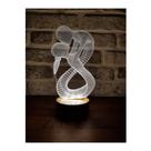 Lamp By-Lamp Lâmpada 3D Lovers com base de madeira feita à mão