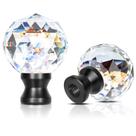 Lamp Finial Benaep Crystal 1/4-27 Lamp Cap Knob Clear 2 peças
