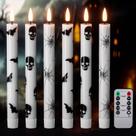 Lamp KunsWenn Halloween LED Flameless Taper Candles, pacote com 6 Lamp KunsWenn Halloween LED Flameless Taper Candles, pacote com 6