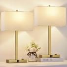 Lamp Lynnoland, conjunto de cabeceira Touch de 53 cm, 2 tomadas USB AC