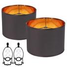 Lamp Shade Duoerwo Black Large Farmhouse Drum, 30 cm, conjunto de 2 Lamp Shade Duoerwo Black Large Farmhouse Drum, 30 cm, conjunto de 2