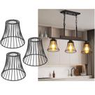 Lamp Shade Jingle Bell, pacote com 3 suportes de proteção de lâmpadas de metal, preto
