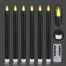 Lamp wemarry Flameless Taper Candles, 27 cm, preto, pacote com 6