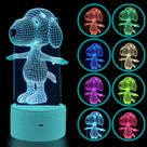 Lâmpada 3D Night Light YARRD Dog Animal Candeeiros de mesa Touch Table