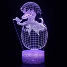 Lâmpada 3D Night Light Yzddsi Hatching Dinosaur 16 cores