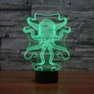 Lâmpada 3D Octopus Colorful Touch Recarregável com decoração visual LED