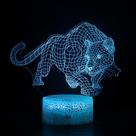 Lâmpada 3D Tiger, Leopard, Lion Creative Visual Light LED Night Light