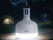 Lâmpada 48W Emergência LED Recarregável USB Bivolt Lampião Camping Barraca Pesca Indicador Carga