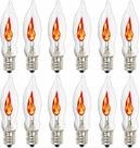 Lâmpada Abeja Flicker Flicker Flame Shaped 1W 120V E12, pacote com 12