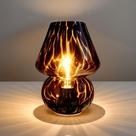 Lâmpada AOMOONOA Glass Mushroom 20 cm com bateria LED roxa