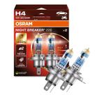 Lâmpada Automotiva h4 Osram Night Breaker 220 12V 60/55W Farol Até 220% Mais Brilho - Par