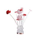 Lâmpada Benzara 53 cm LED Red Roses Crystal Vase Chrome Lâmpada Benzara 53 cm LED Red Roses Crystal Vase Chrome