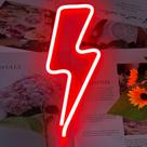 Lâmpada BerniceKelly Lightning Bolt Neon Light Red Bateria USB