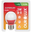 Lâmpada Bolinha Colors Vermelha de 3 Watts Bivolt - 05434 - OUROLUX