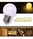 Lâmpada Bolinha Led 1w 127v Branco Quente