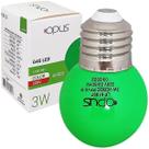 Lâmpada Bolinha Led 3W E27 Colorida Verde 220V