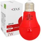 Lâmpada Bulbo Led A60 7W Bivolt E27 Vermelha
