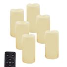Lâmpada CANDLE CHOICE, bateria impermeável, pilares LED, 7,5 x 15 cm, 6 unidades
