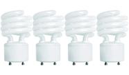 Lâmpada CFL KOR 13W (equivalente a 60W) 5000K GU24 Base, pacote com 4