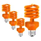 Lâmpada CFL SLEEKLIGHTING 23 W T2 Orange Light E26, pacote com 4
