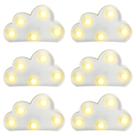 Lâmpada clothmile 6 unidades LED Cloud Night Light Warm White Lâmpada clothmile 6 unidades LED Cloud Night Light Warm White