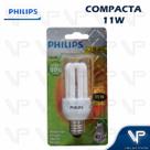 Lâmpada compacta 3u mini philips 11w 127v 2700k(branco quente)e27 genie