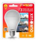 Lâmpada Controled 3 Tons 9W E27 Bivolt Branco Quente