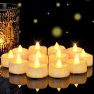 Lâmpada de 5 parcelas de velas de chá sem chama 50 unidades de marfim 3,8 x 3,2 cm