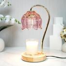Lâmpada de aquecimento de velas SupBri Flower com temporizador e 4 lâmpadas rosa