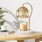Lâmpada de aquecimento de velas TUOTGOYEZ Electric com 2 lâmpadas, base de mármore