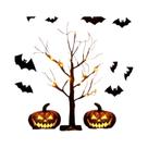 Lâmpada De Árvore De Bétula Laranja E Roxa Brilhante Para Halloween, 24L, Ramo Preto, Decoração