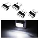 Lâmpada de atmosfera interior de carro Ziciner USB LED 4 PCS branca