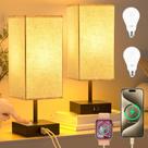 Lâmpada de cabeceira hansang Touch com LED regulável de 3 vias e portas USB