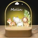 Lâmpada de cabeceira plug-in de acrílico 3D com luz noturna Lion Elephant