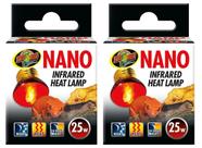 Lâmpada de calor infravermelha Zoo Med Nano 25W (pacote com 2)