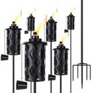 Lâmpada de combustível ZSPENG 60" Citronella, conjunto de 6 tochas de metal