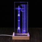 Lâmpada de cristal EMGTMS Y&Z SpaceX Starship 3D gravada a laser