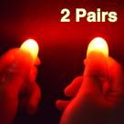 Lâmpada de dedo LED OUERMAMA Magic Tricks Red Light 2 pares Lâmpada de dedo LED OUERMAMA Magic Tricks Red Light 2 pares
