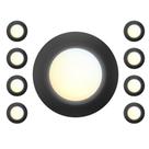 Lâmpada de disco LED preta JULLISON, pacote com 8 polegadas, 15 W, regulável