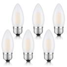 Lâmpada de filamento LED Beonllay B11 6W 2700K E26 regulável, pacote com 6