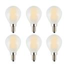 Lâmpada de filamento LED OPALRAY G45 (G14) estilo 4W 400LM, pacote com 6