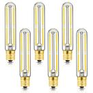 Lâmpada de filamento tubular LED LVYE T6.5 E17 4W 500lm 4000K, pacote com 6 Lâmpada de filamento tubular LED LVYE T6.5 E17 4W 500lm 4000K, pacote com 6