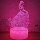 Lâmpada de ilusão 3D Night Light i-Chony Princess para meninas Lâmpada de ilusão 3D Night Light i-Chony Princess para meninas