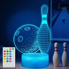 Lâmpada de ilusão 3D Night Light POSSHE Bowling com 16 cores