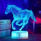 Lâmpada de ilusão 3D Okiyid Horse Night Light, controle remoto de 16 cores