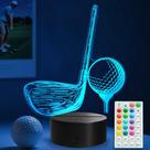 Lâmpada de ilusão 3D POSSHE Golf, luz noturna, temporizador de 16 cores