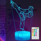 Lâmpada de ilusão 3D POSSHE Karate Night Light com 16 cores