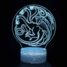 Lâmpada de ilusão LED 3D com luz noturna Game of Thrones Anime