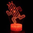Lâmpada de ilusão LED 3D Night Light Running Cactus Anime Lâmpada de ilusão LED 3D Night Light Running Cactus Anime