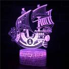 Lâmpada de ilusão LED 3D Night Light Thousand Sunny Anime